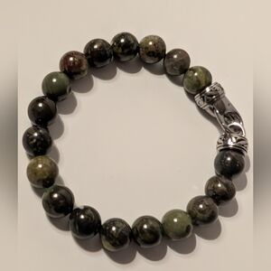 BLACKJACK Stainless Steel Tiger's Eye Beaded Bracelet